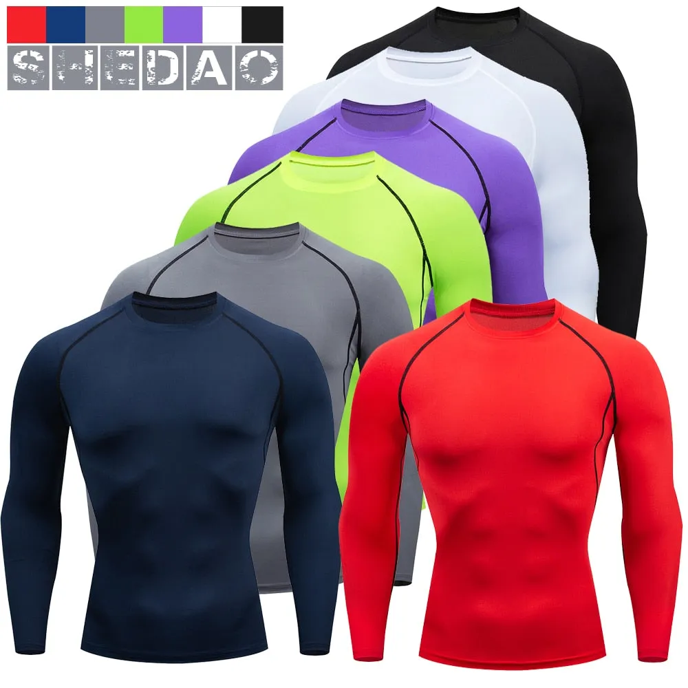 Men Running Jogging Training Clothes Sets Football Basketball Cycling Fitness Sport Wear Kits Teenager Compression Sportswear