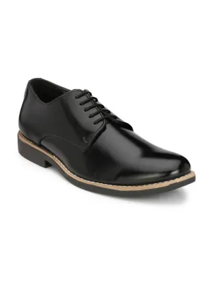 Men's Black Derby  Synthetic Leather Formal Shoes