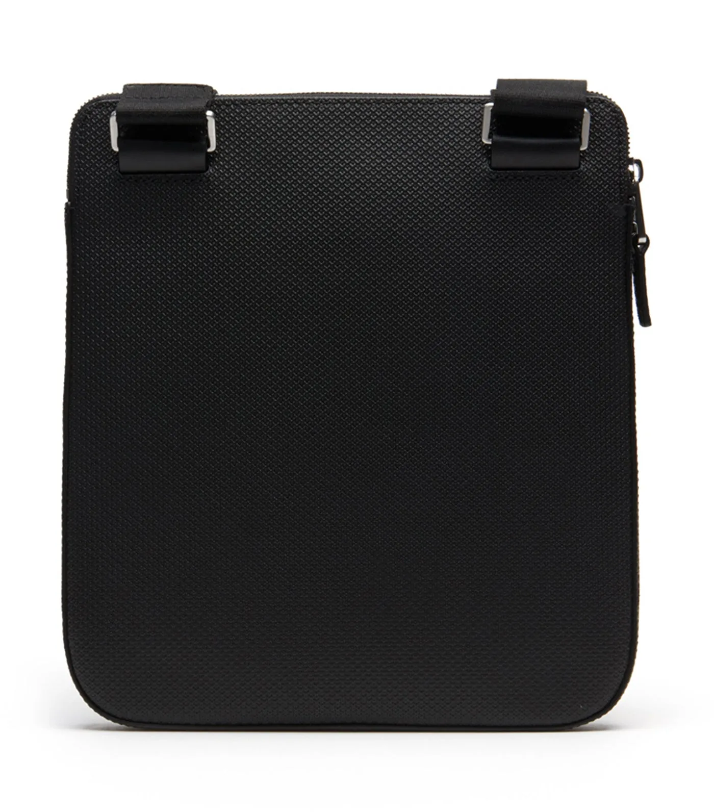 Men's Chantaco Matte Piqué Leather Flat Zip Bag Black