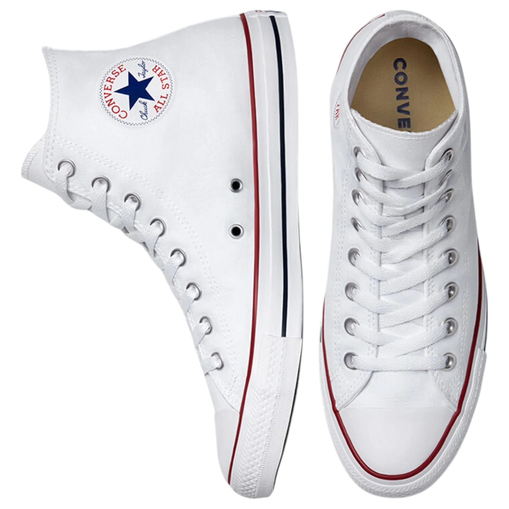 Mens Converse Chuck Taylor All Star Optical White Hi Top Lace Up Casual Shoe