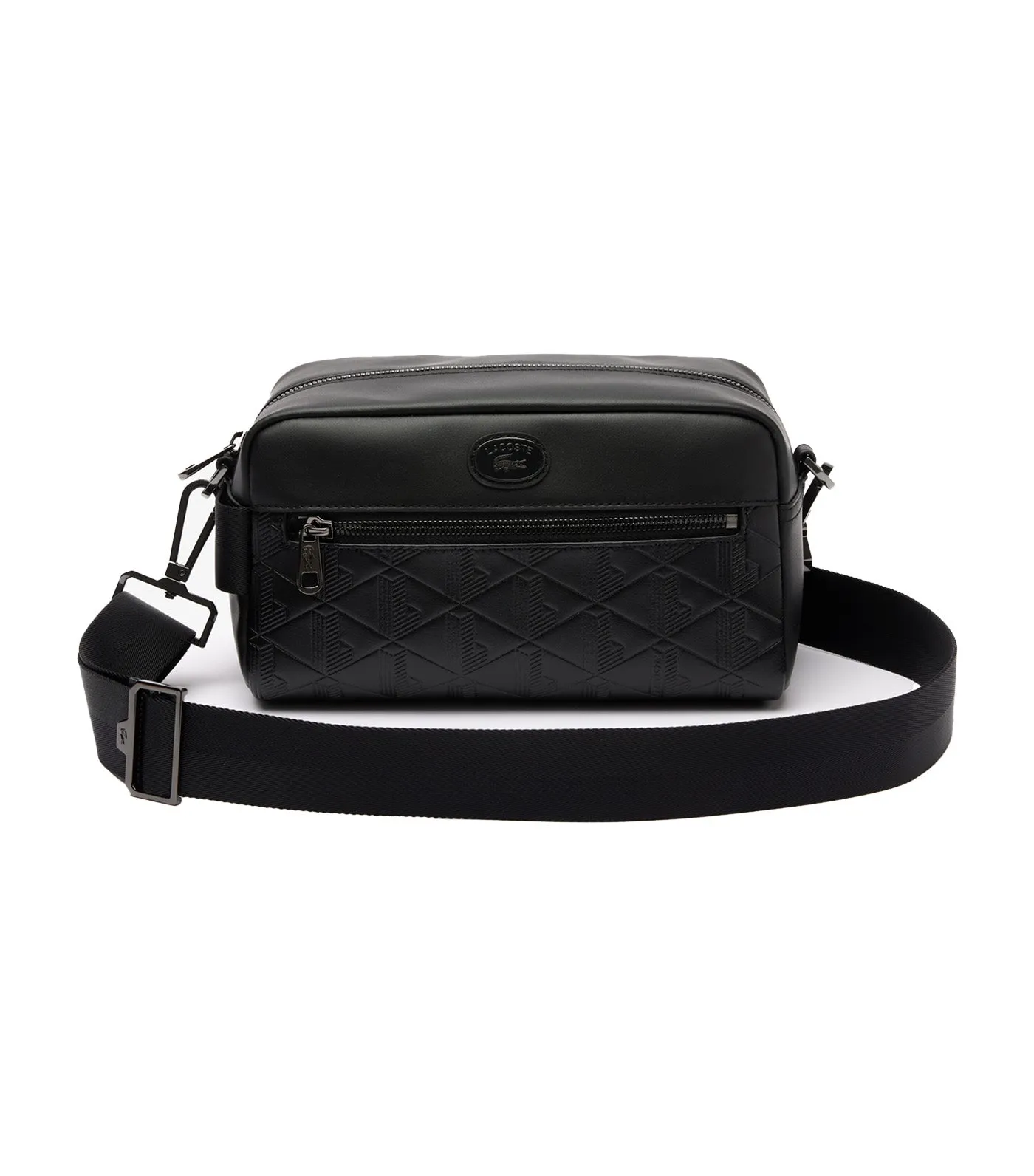 Men's Nomogramme Leather Print Pouch Purse Noir