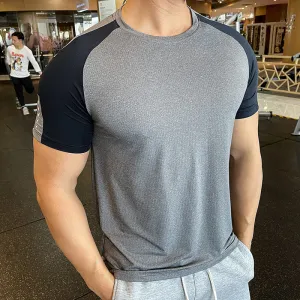 Mens Running Compression T-shirt Breathable Football Sweatshirt Tight Sportswear Fitness Short Sleeve Shirt Workout Rash Guard