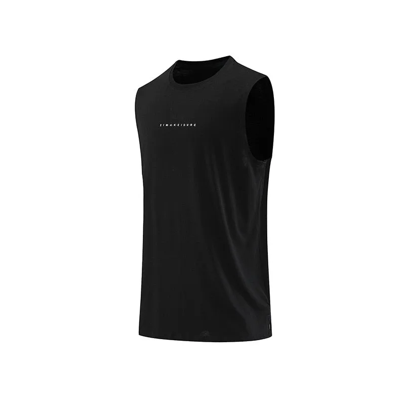 Mens Running Tank Tops Gym Fitness Wear Training Weight Vest Sports Sleeveless Shirt Basketball Football Pure Cotton Clothing