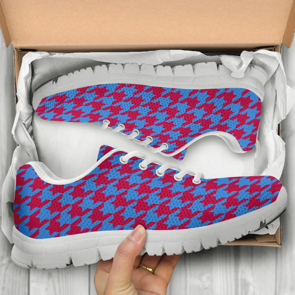 Mesh Sneaker_LT-Blue on Red_H_HT Pattern