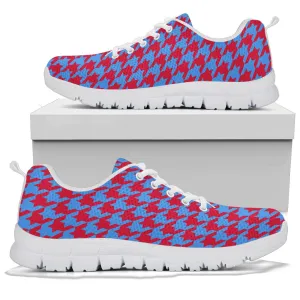 Mesh Sneaker_LT-Blue on Red_H_HT Pattern