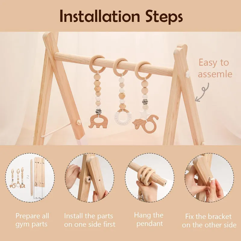 Minimalist Wooden Baby Activity Gym Playground