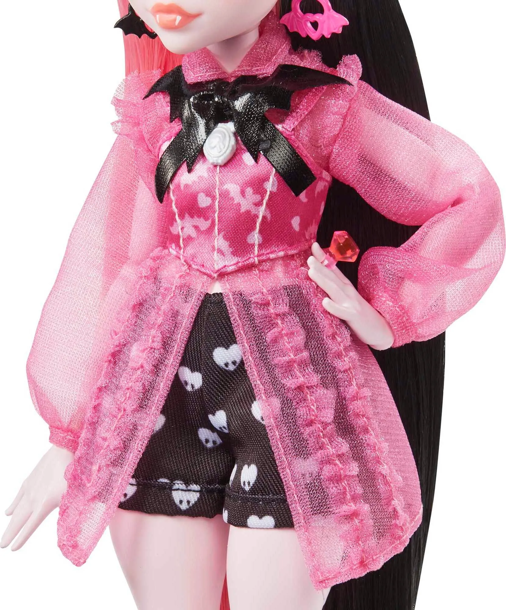 Monster High Draculaura Fashion Doll with Pink & Black Hair, Accessories & Pet Bat
