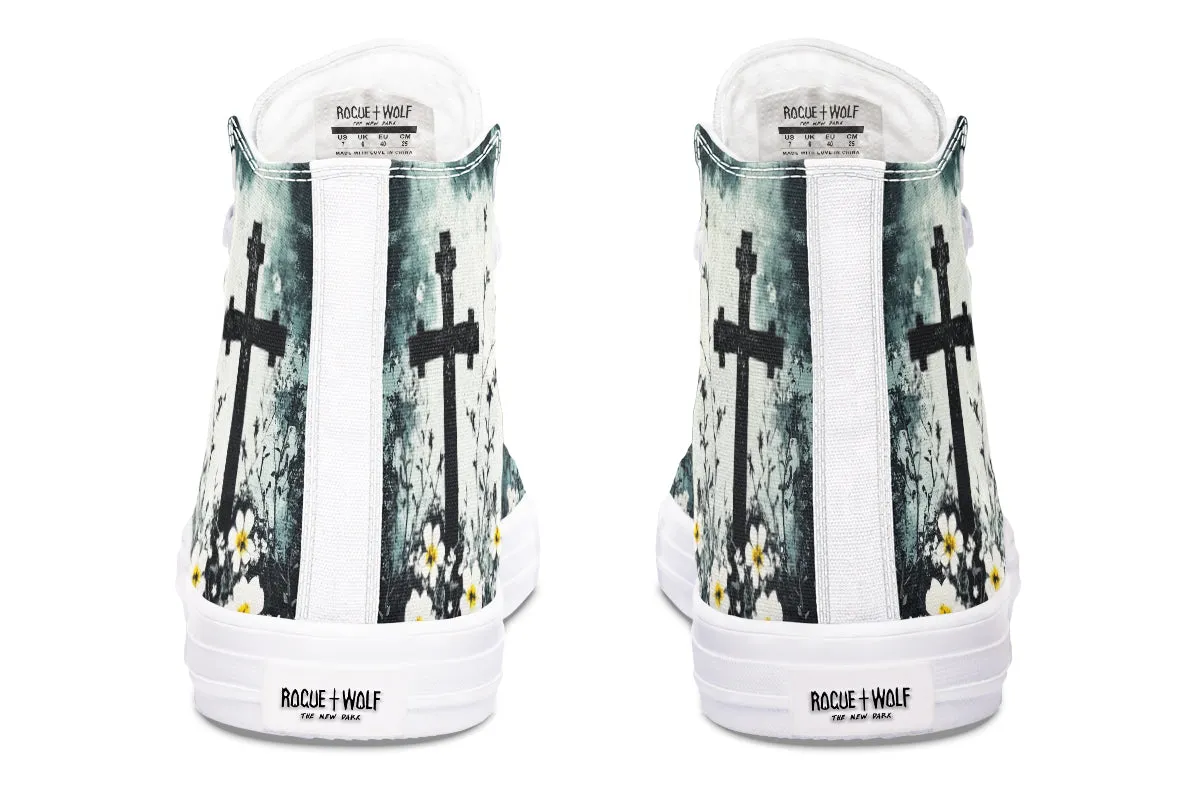 Mourning Petals High Tops - Classic Premium Canvas Shoes with Comfortable and Durable Soles