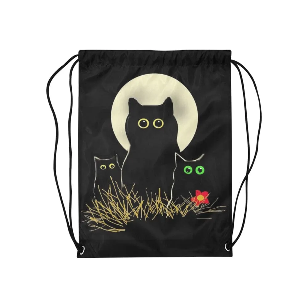 Night Cats Drawstring Gym Bag