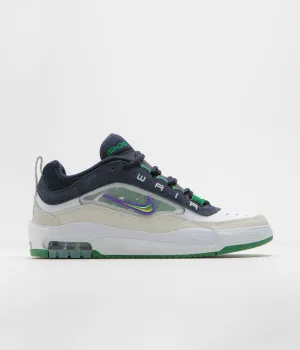 Nike SB Air Max Ishod Shoes - White / Persian Violet - Obsidian - Pine Green