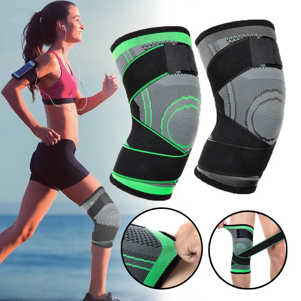OCW 1 PC Short Knee Pads Support Gym Pressurized Elastic Compression Cross Braces