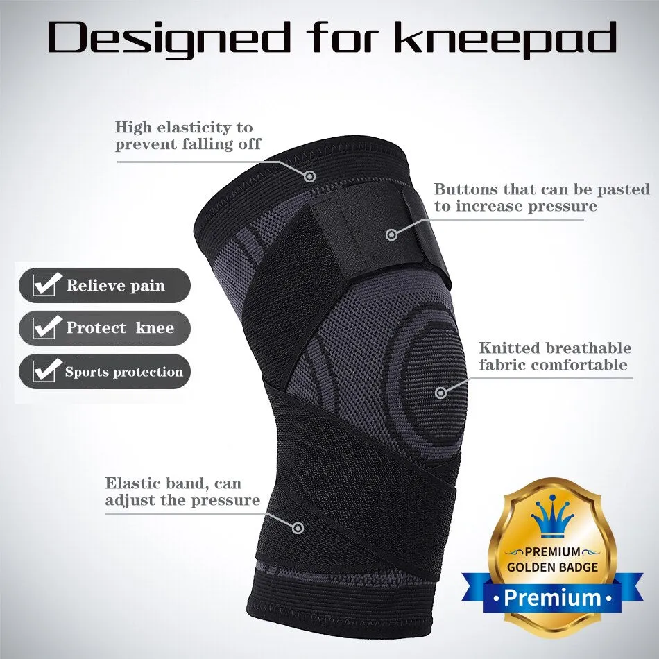 OCW 1 PC Short Knee Pads Support Gym Pressurized Elastic Compression Cross Braces