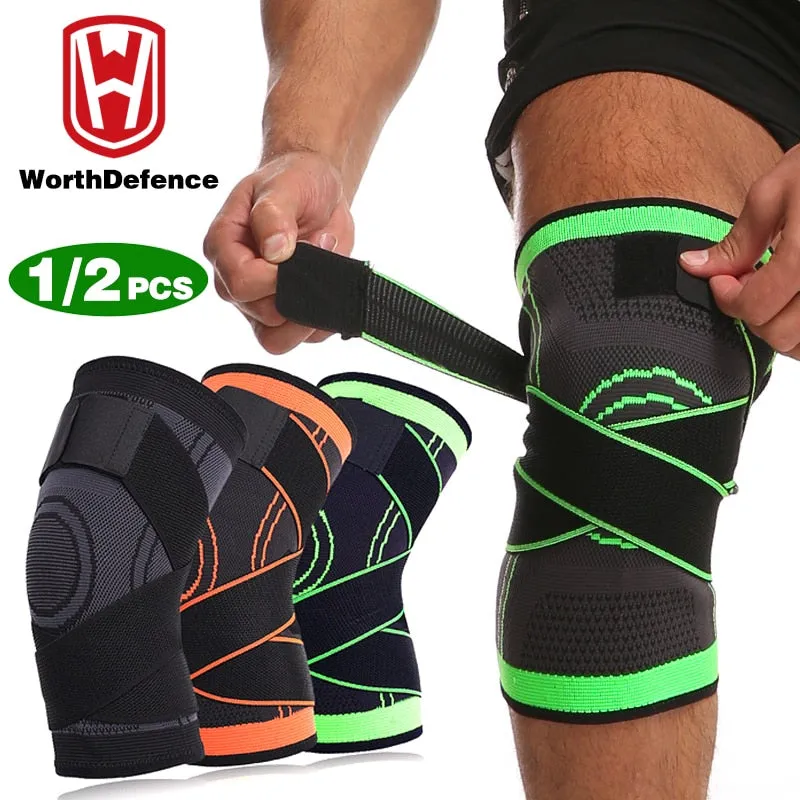 OCW 1 PC Short Knee Pads Support Gym Pressurized Elastic Compression Cross Braces