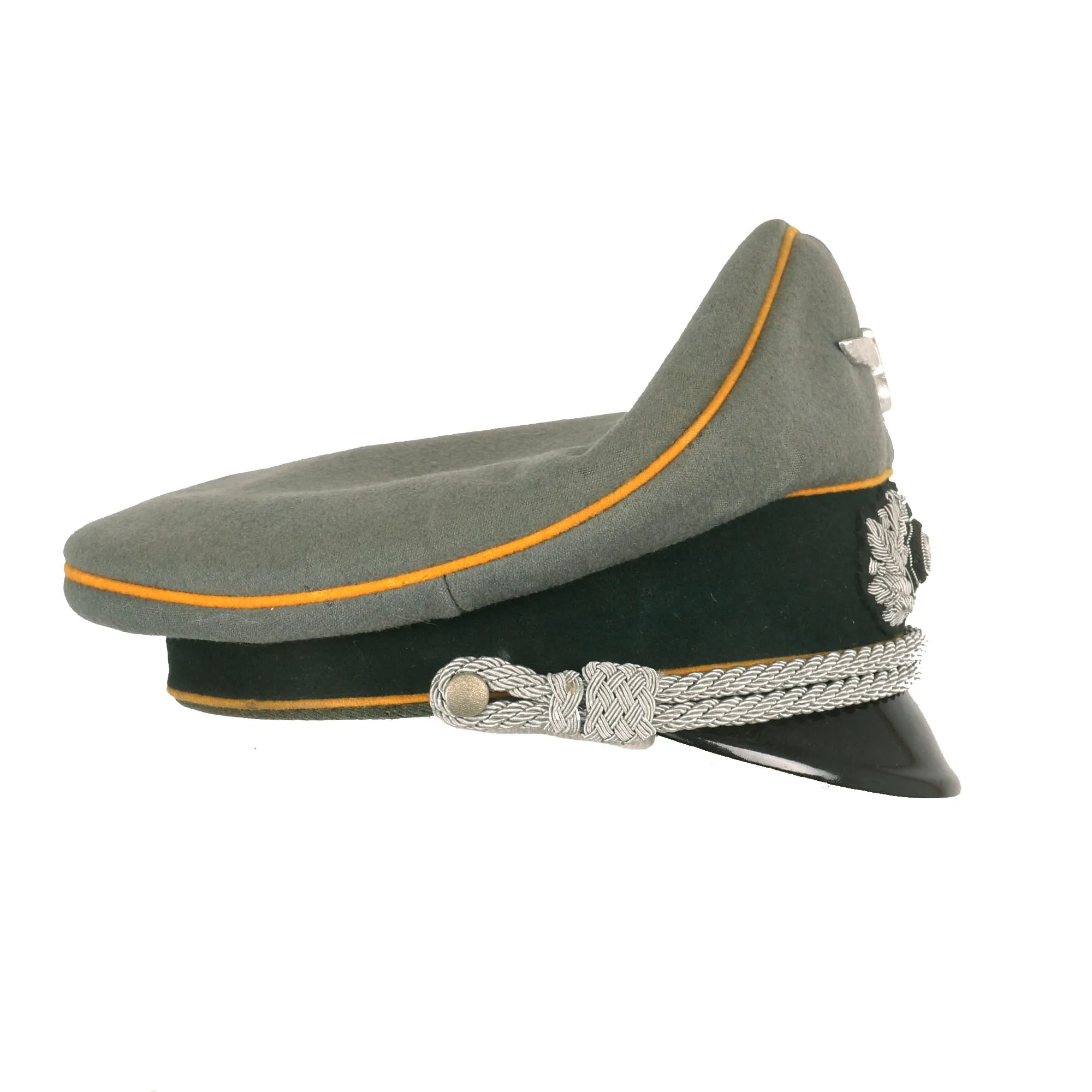 Original German WWII Named Heer Cavalry Officers Schirmmütze Visor Crush Cap by Karl Schrempf of Pforzheim