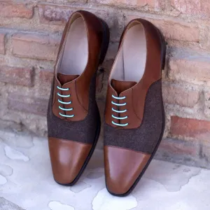 Oxford-Painted Calf, Flannel, Brown-Wholesale