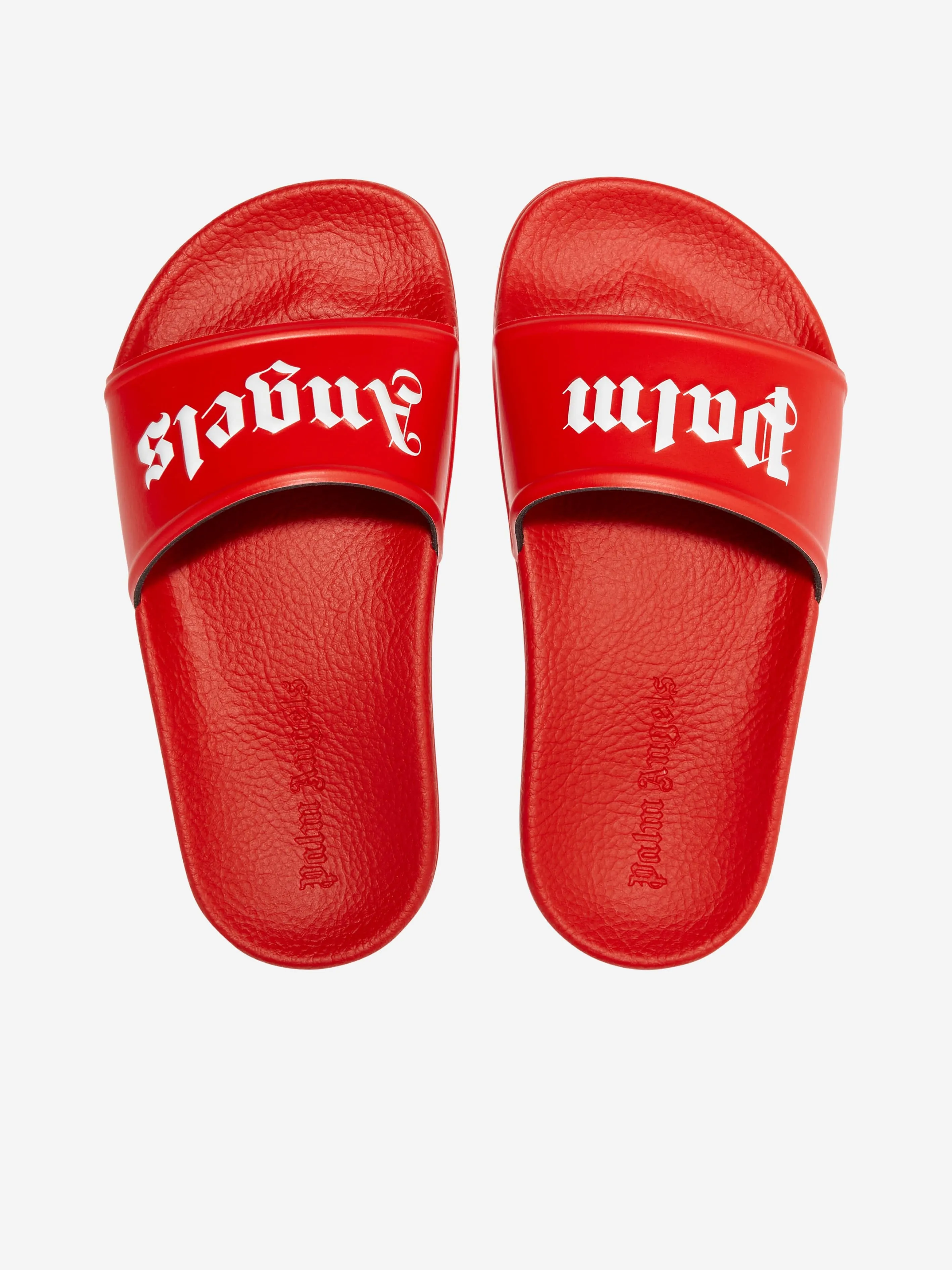 Palm Angels Kids Logo Sliders in Red