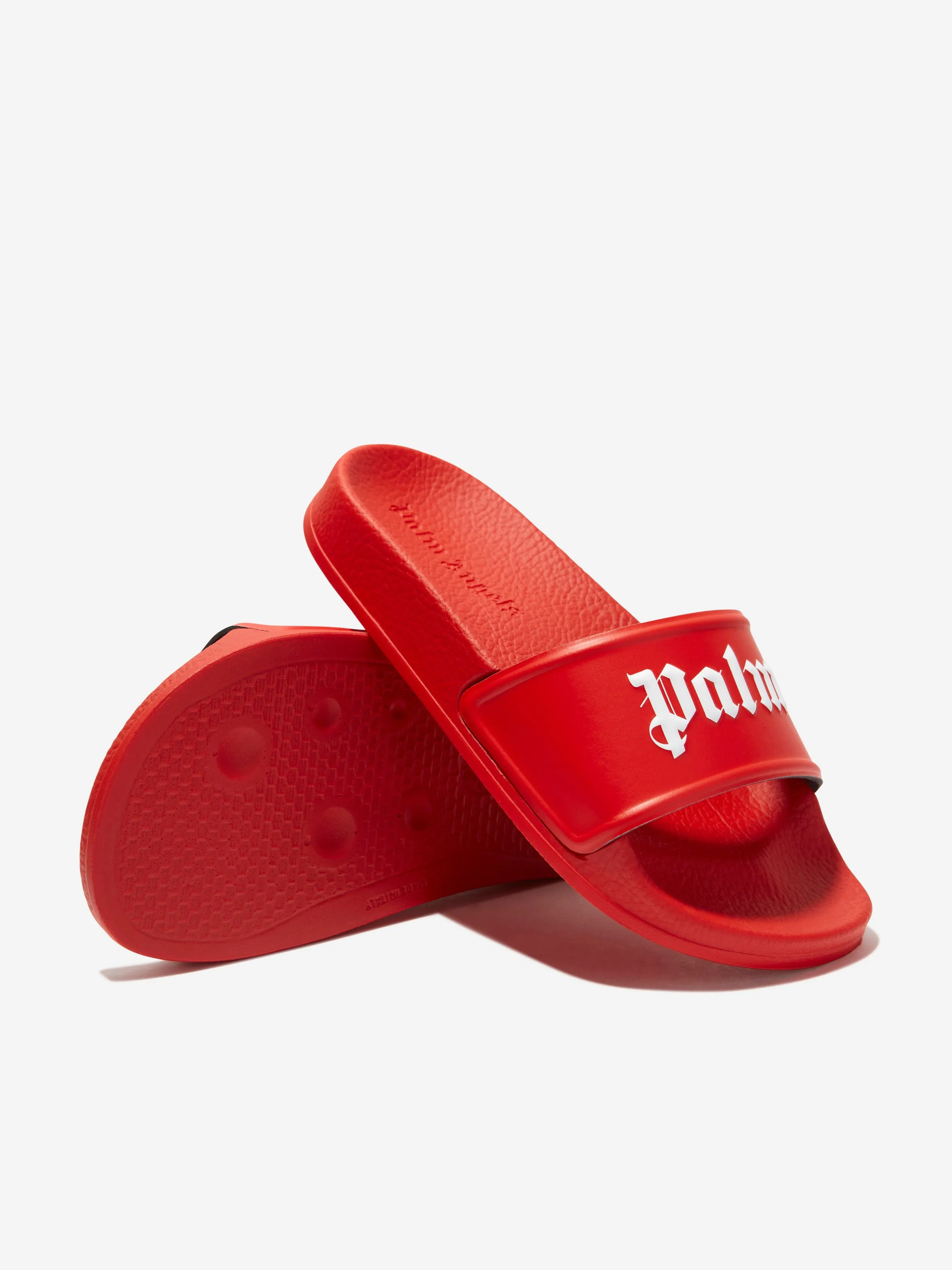 Palm Angels Kids Logo Sliders in Red