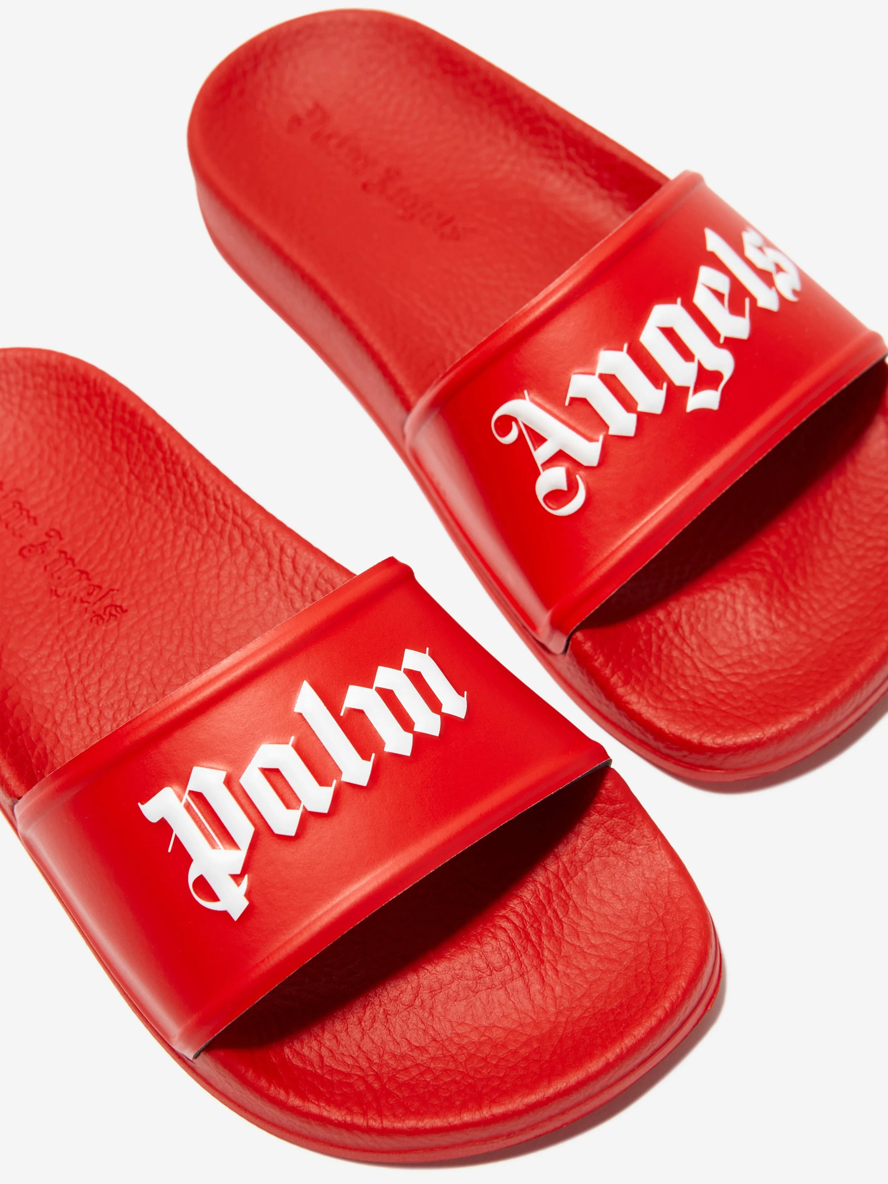Palm Angels Kids Logo Sliders in Red