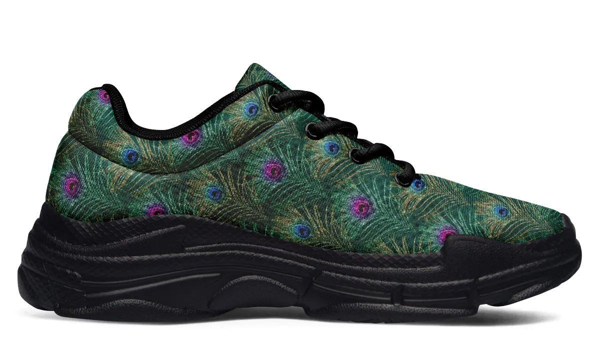 Peacock Feathers Chunky Sneakers