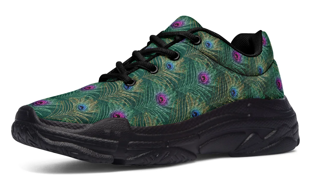 Peacock Feathers Chunky Sneakers