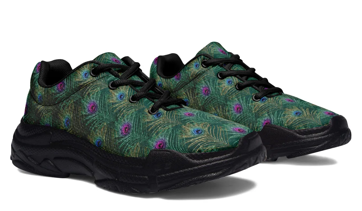 Peacock Feathers Chunky Sneakers