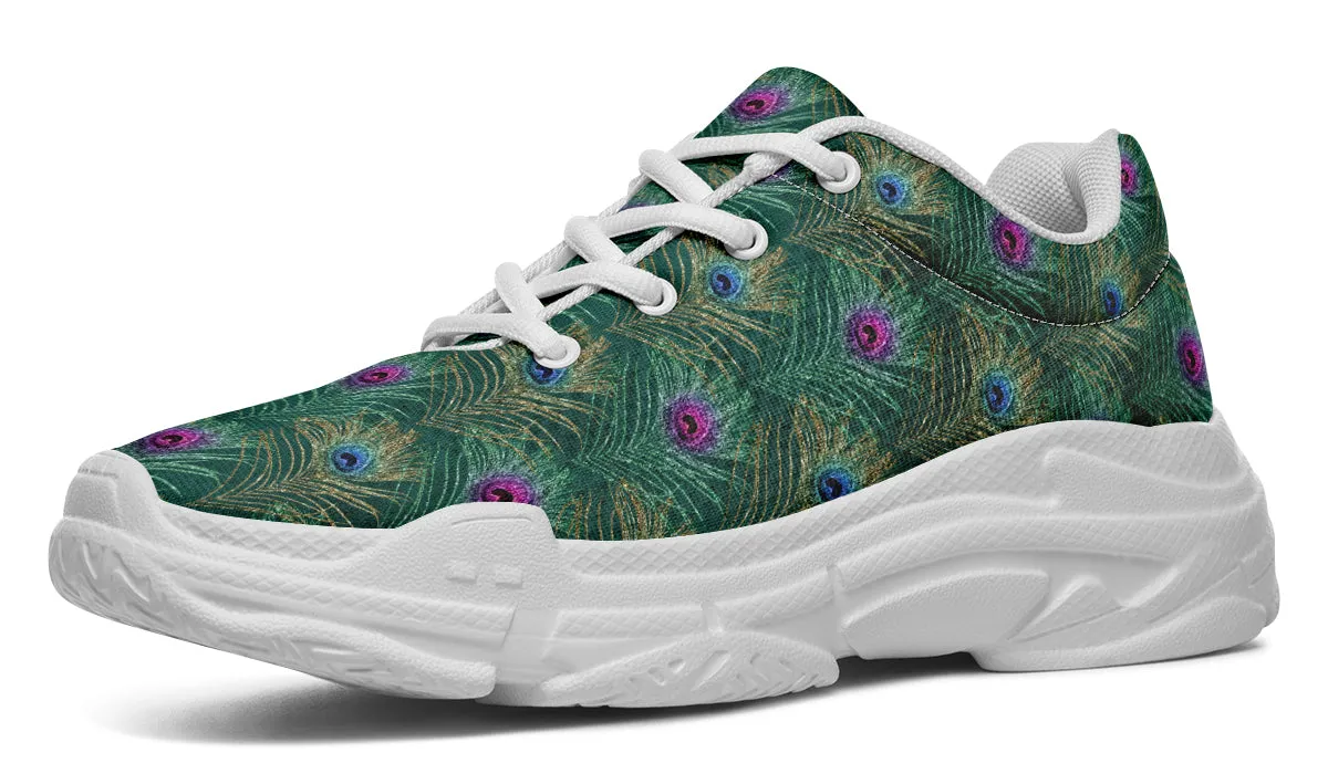 Peacock Feathers Chunky Sneakers