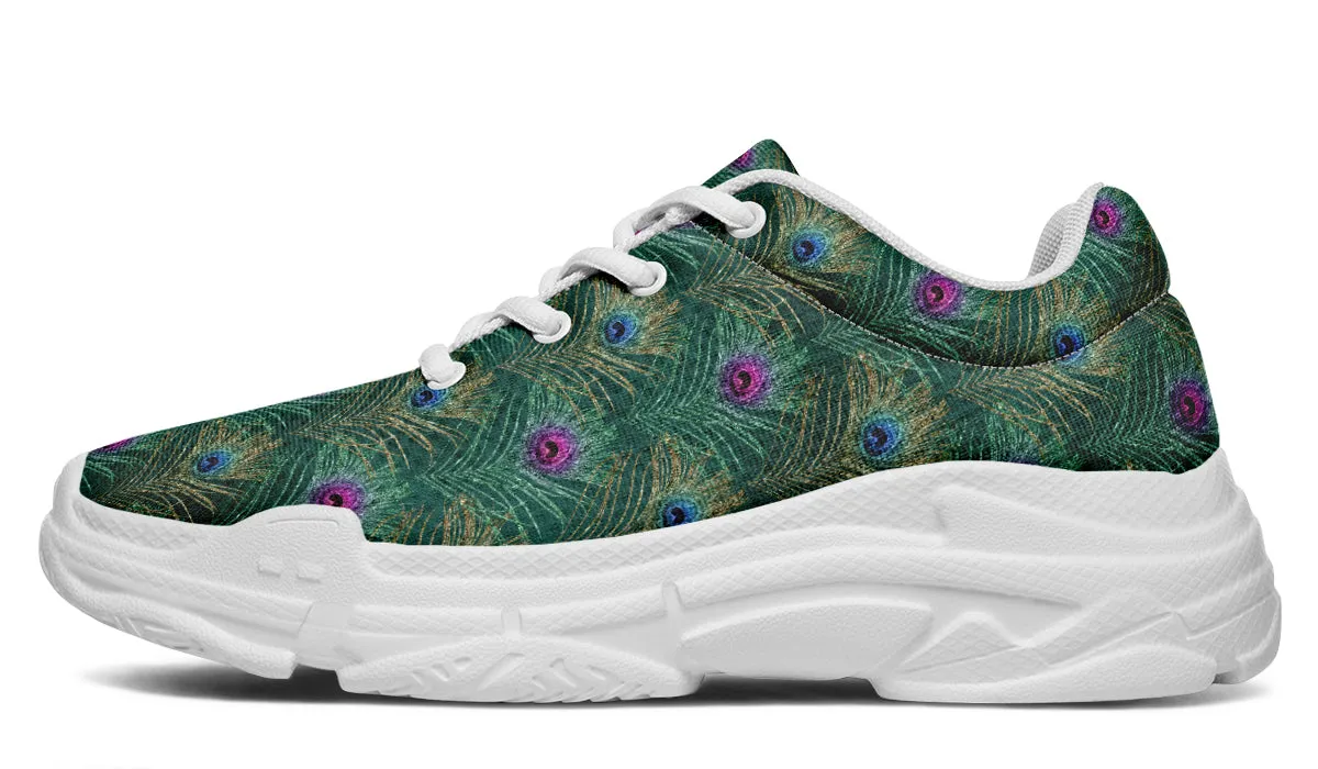 Peacock Feathers Chunky Sneakers