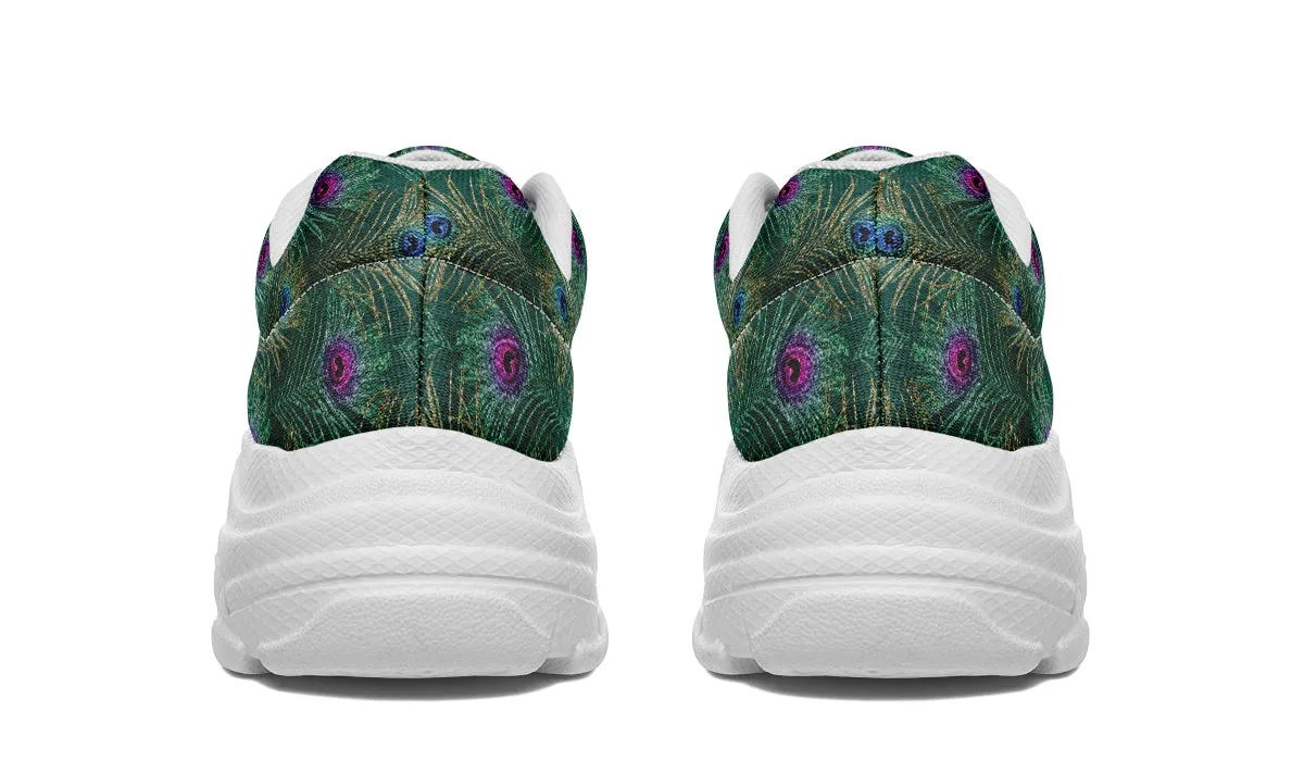 Peacock Feathers Chunky Sneakers