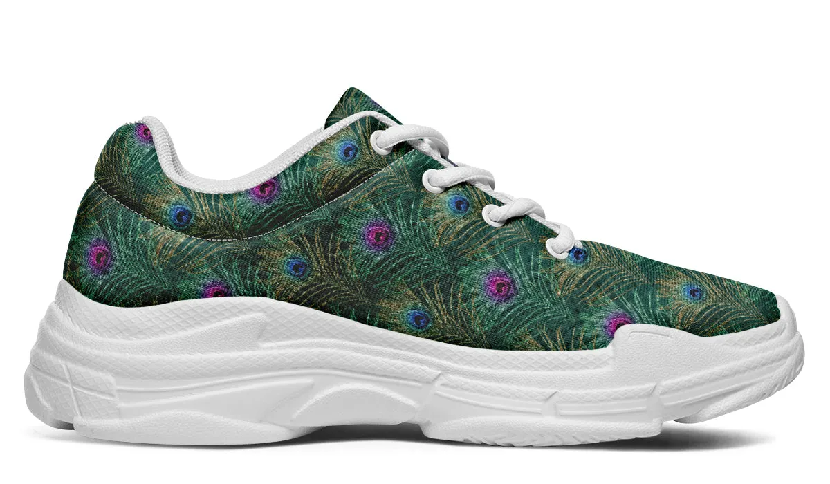 Peacock Feathers Chunky Sneakers