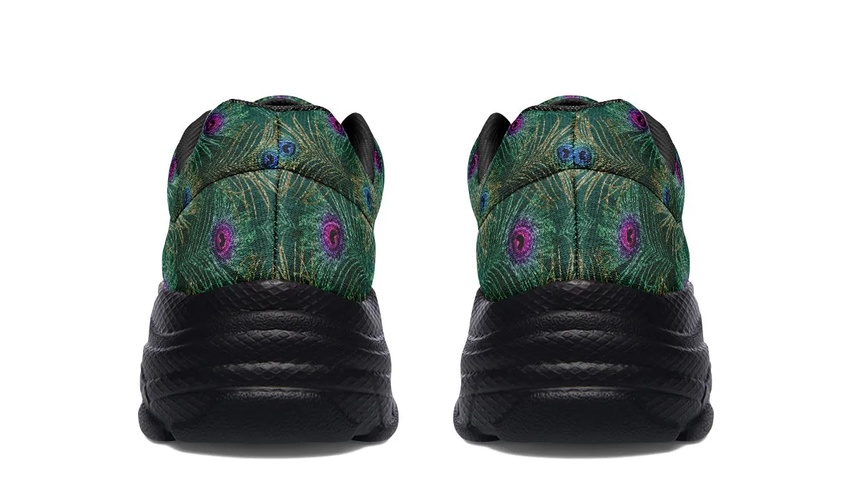 Peacock Feathers Chunky Sneakers