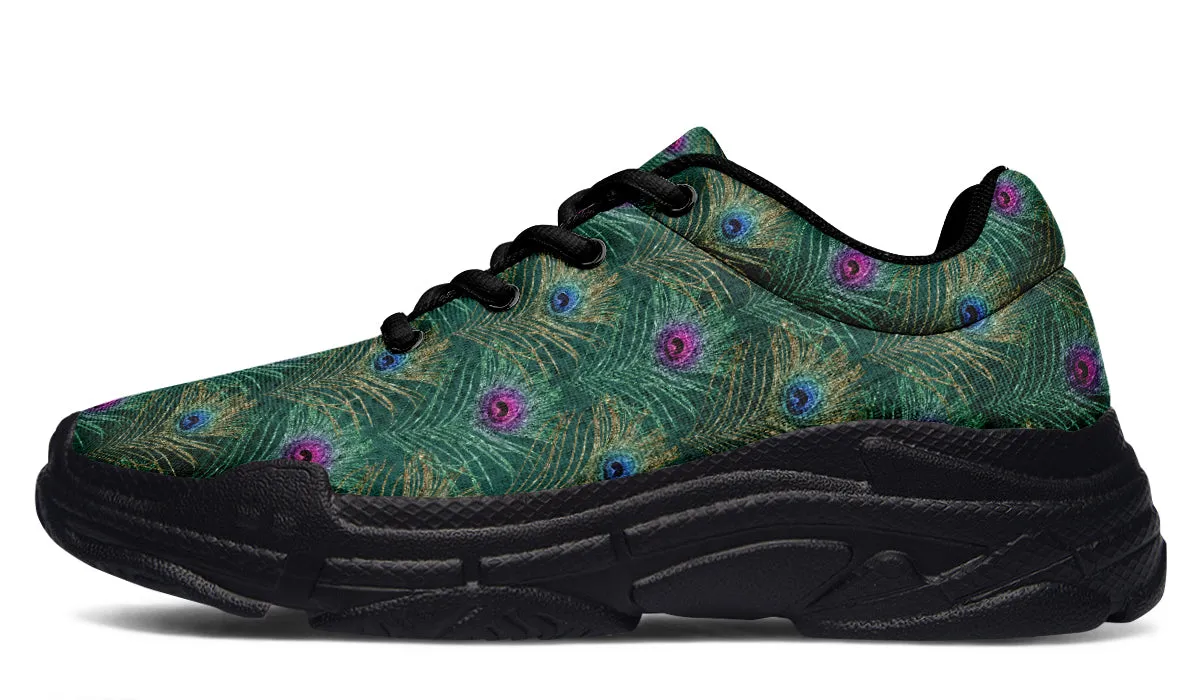 Peacock Feathers Chunky Sneakers