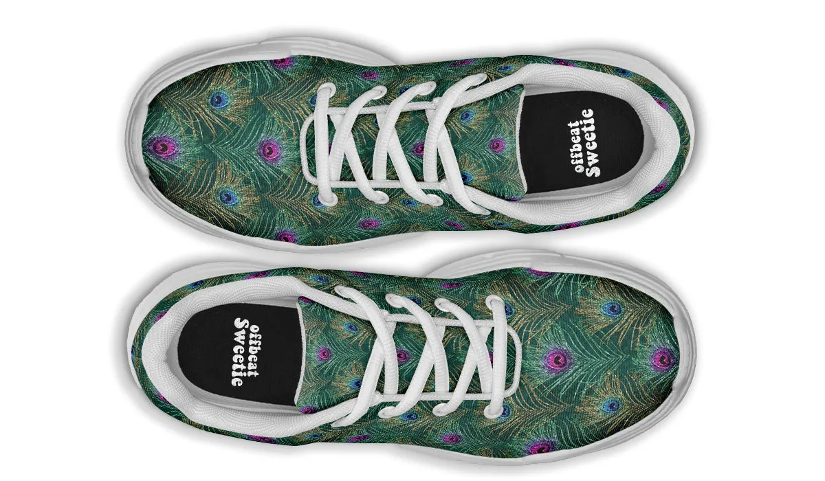 Peacock Feathers Chunky Sneakers