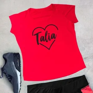 Personalised Ladies Gym T-Shirt - Red
