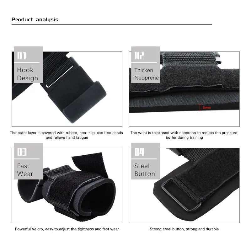 Power Wrist Straps Hand Grip Support for Deadlifts Pull Ups Shrugs Gym Gloves