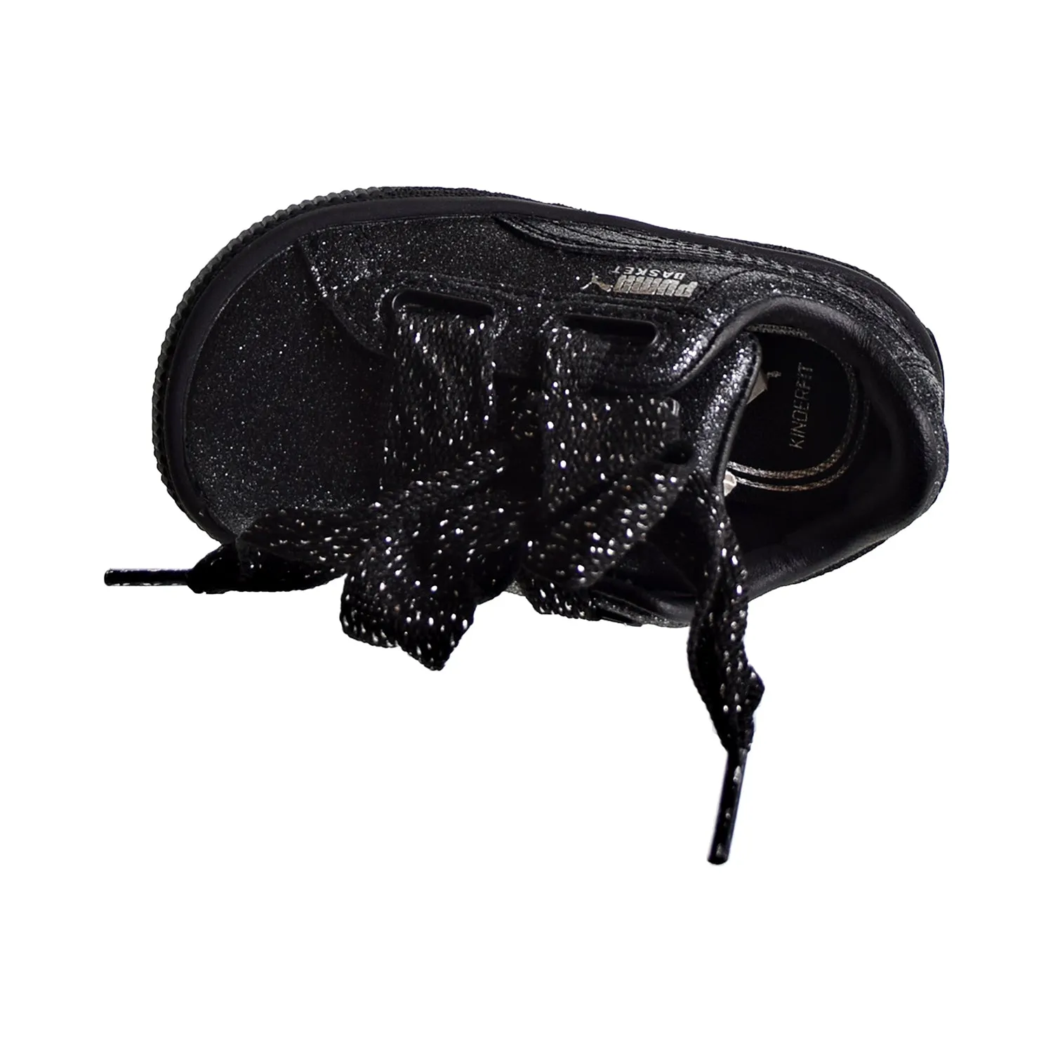 Puma Basket Heart Holiday Glamour Toddler's Shoes Black/Silver