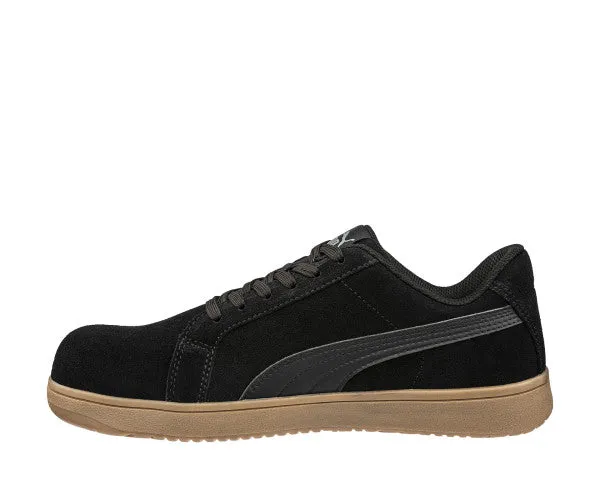 Puma Men's 640325 Iconic Black/Gum Suede Low Composite Safety Toe Metal Free Work Shoes