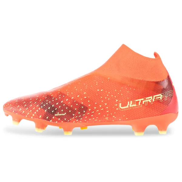 Puma Ultra Match  Laceless FG/AG Soccer Cleats (Coral/Fizzy Light/Black)