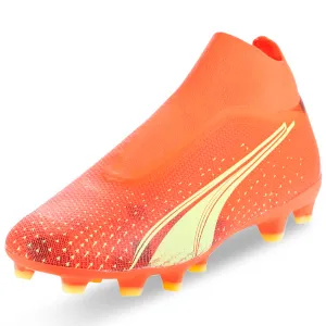 Puma Ultra Match  Laceless FG/AG Soccer Cleats (Coral/Fizzy Light/Black)