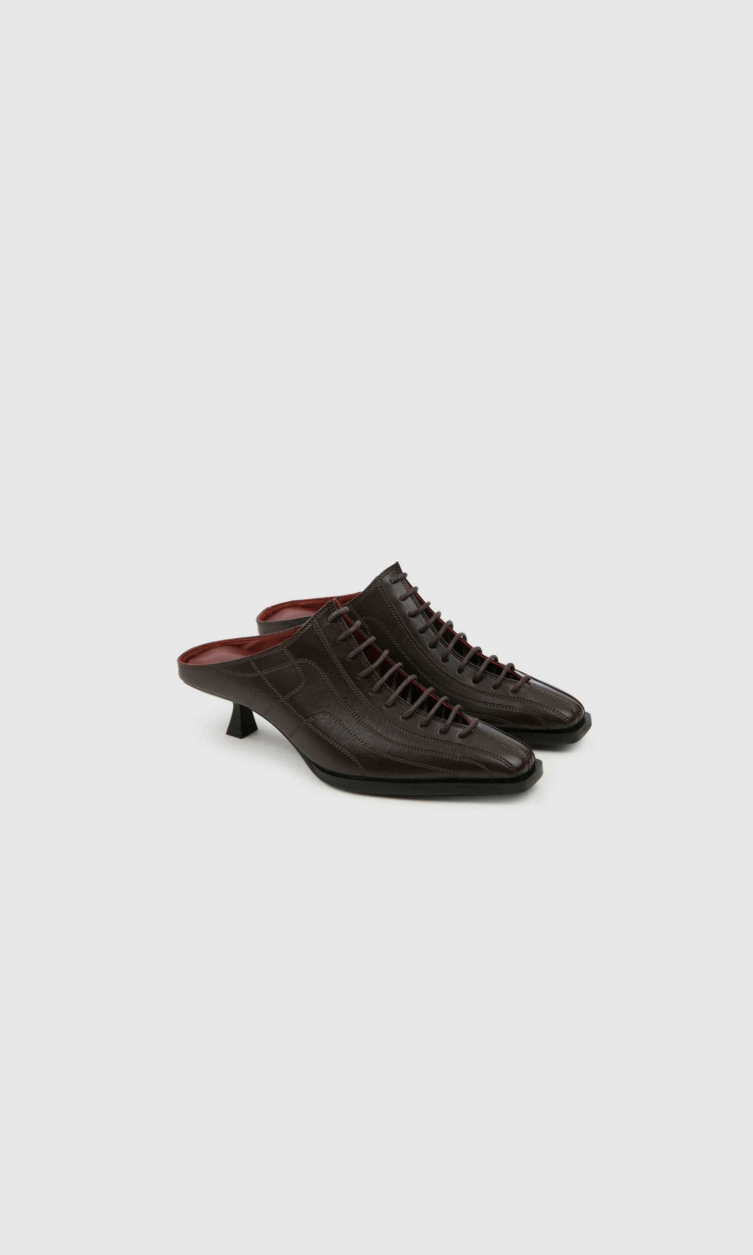 Rachel Apple Leather Mules | Brown