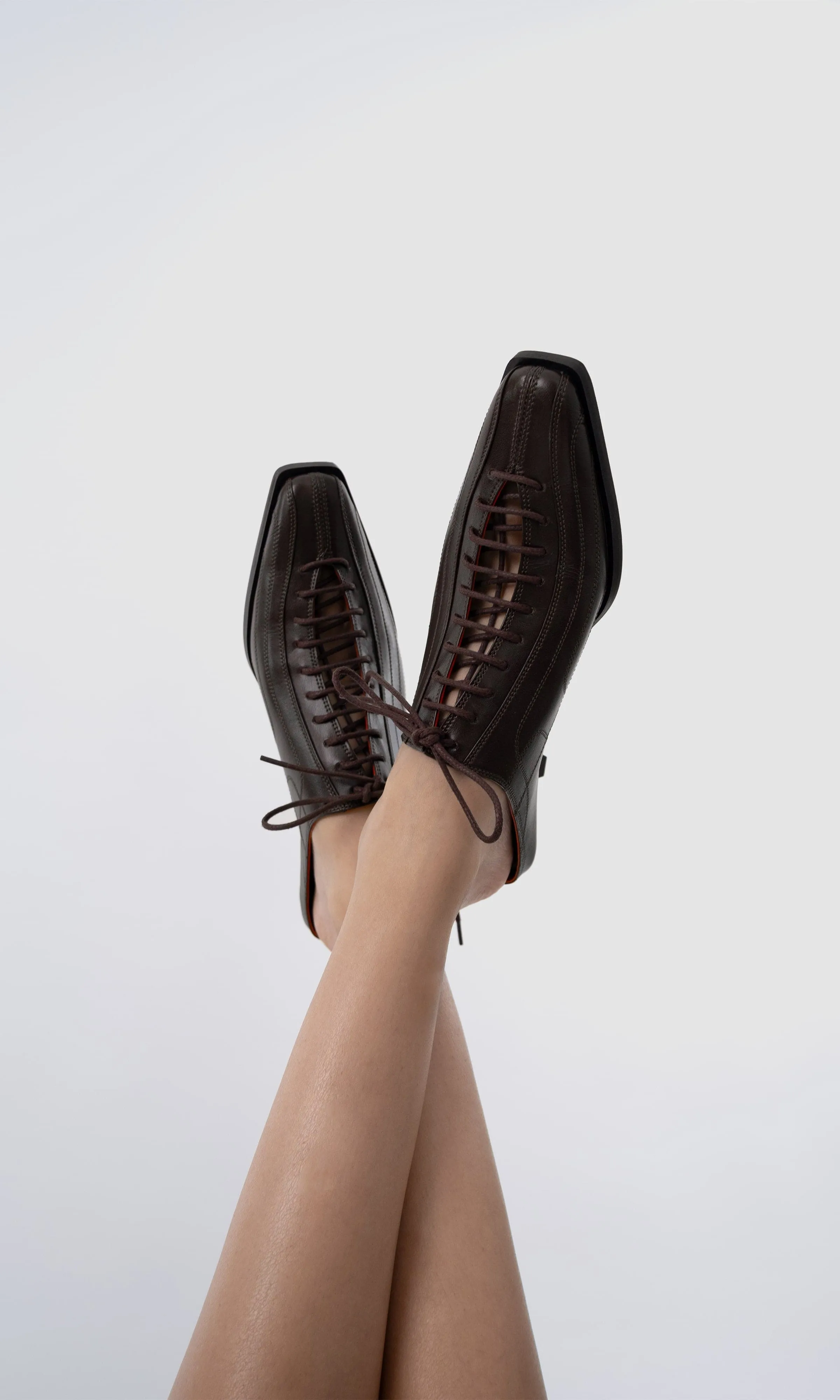 Rachel Apple Leather Mules | Brown