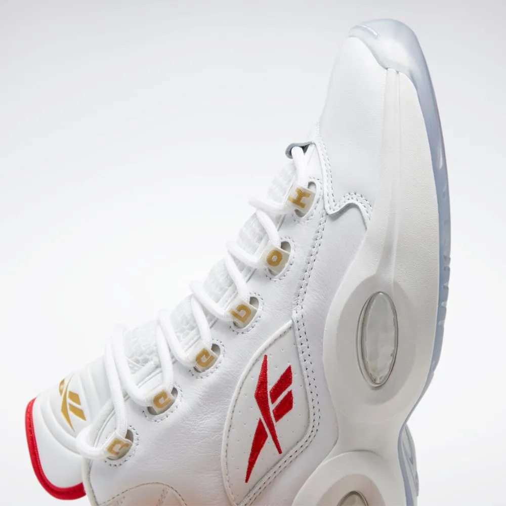 Reebok Footwear Men QUESTION MID FTWR WHT/FTWR WHT/VECTOR RED