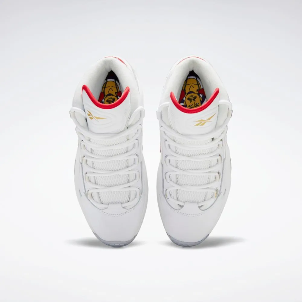 Reebok Footwear Men QUESTION MID FTWR WHT/FTWR WHT/VECTOR RED