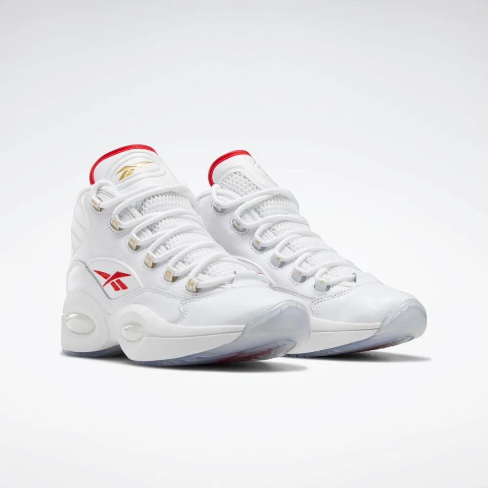 Reebok Footwear Men QUESTION MID FTWR WHT/FTWR WHT/VECTOR RED