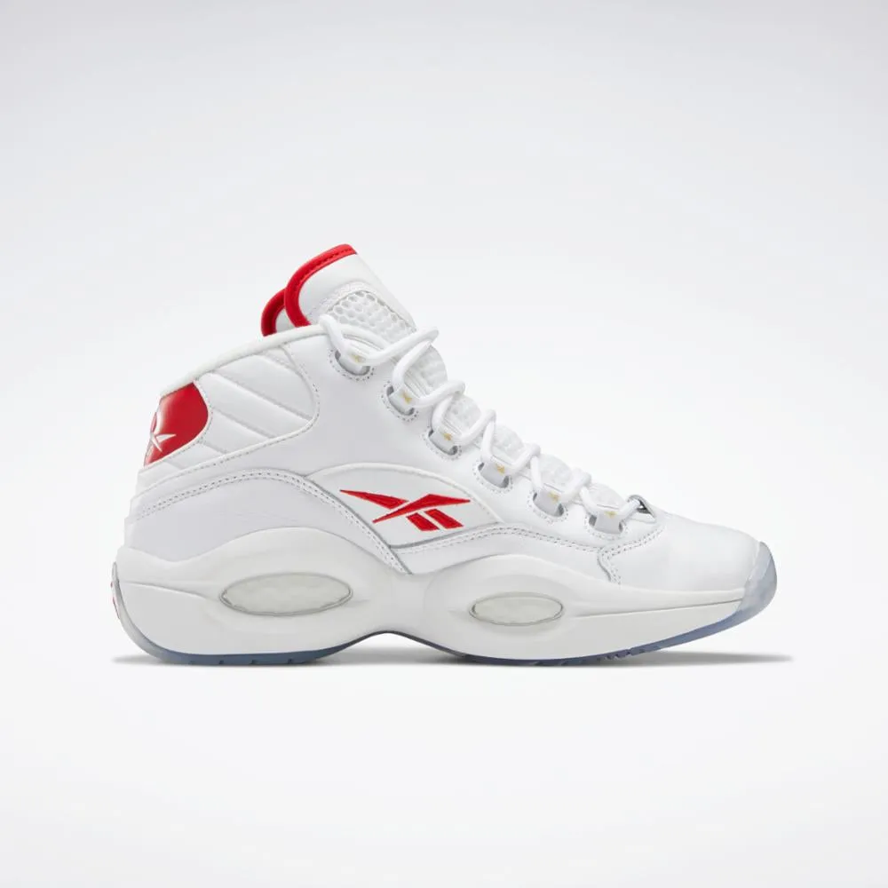 Reebok Footwear Men QUESTION MID FTWR WHT/FTWR WHT/VECTOR RED