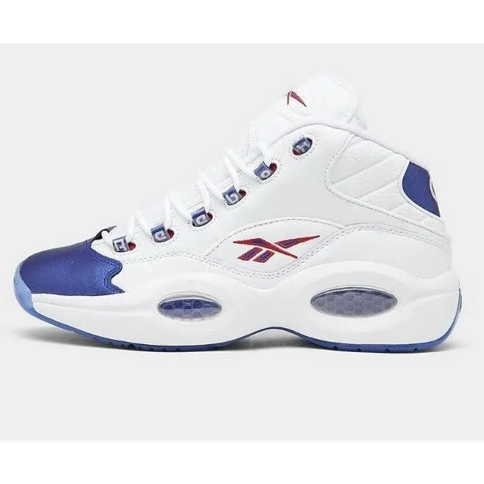 Reebok Men's Question Mid Basketball Shoes - White / Blue