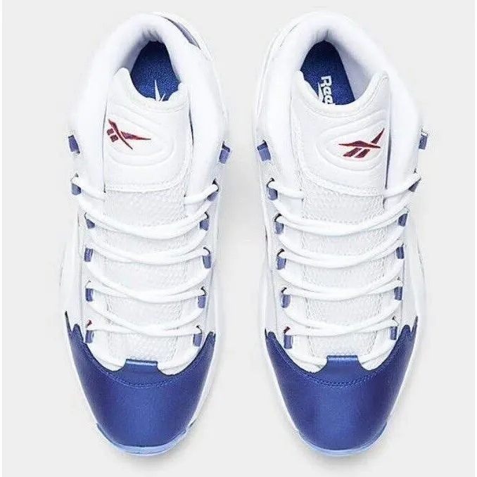 Reebok Men's Question Mid Basketball Shoes - White / Blue