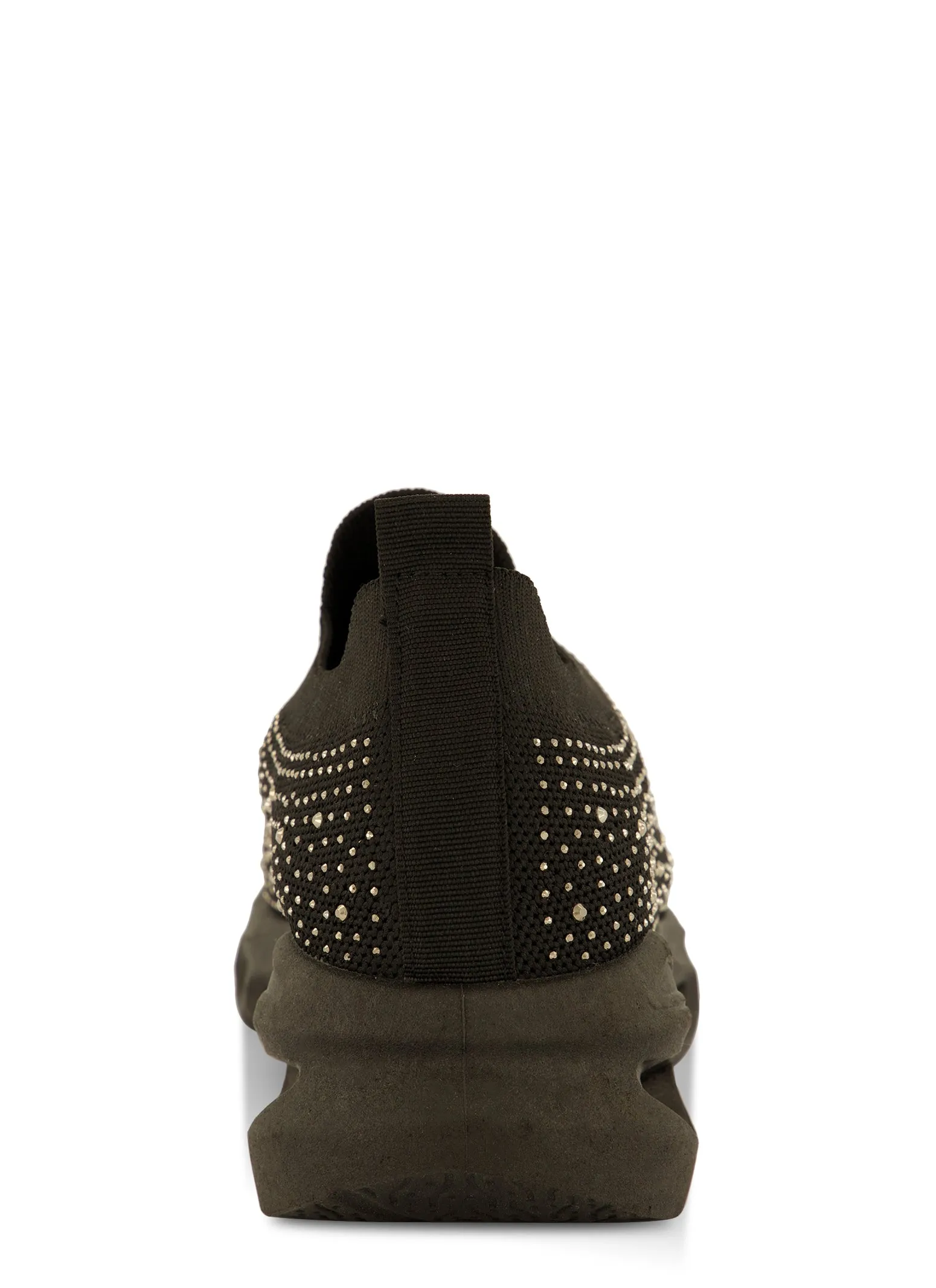 Rhinestone Cut Out Sole Slip On Sneakers