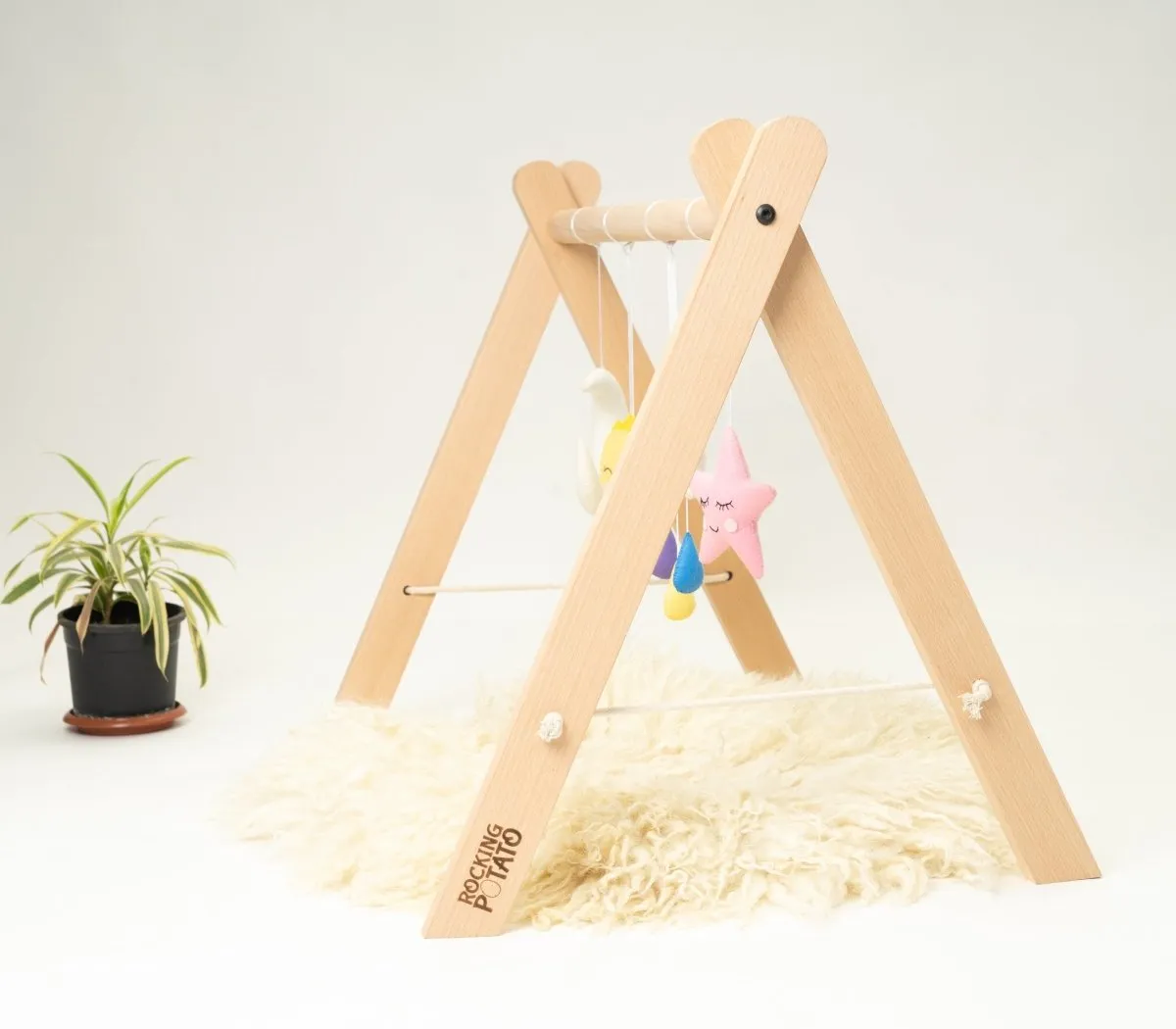 Rocking Potato Baby Activity Play Gym- Felt Star Sun Cloud