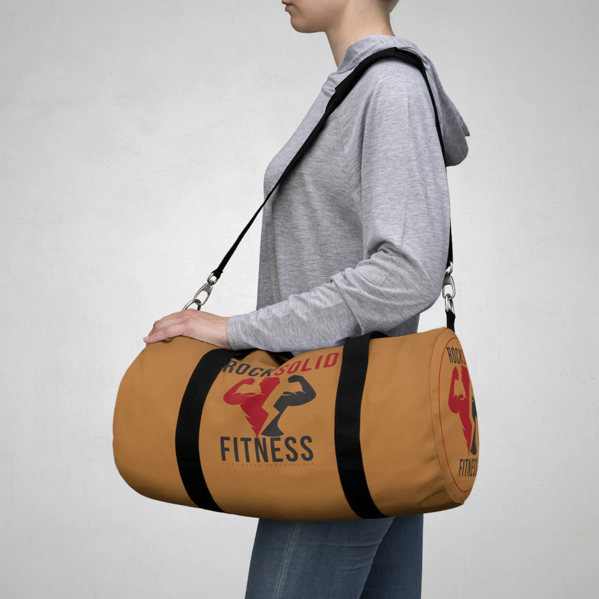 RockSolid Fitness Duffel Bag | Brown | Oxford Canvas | Original Logo