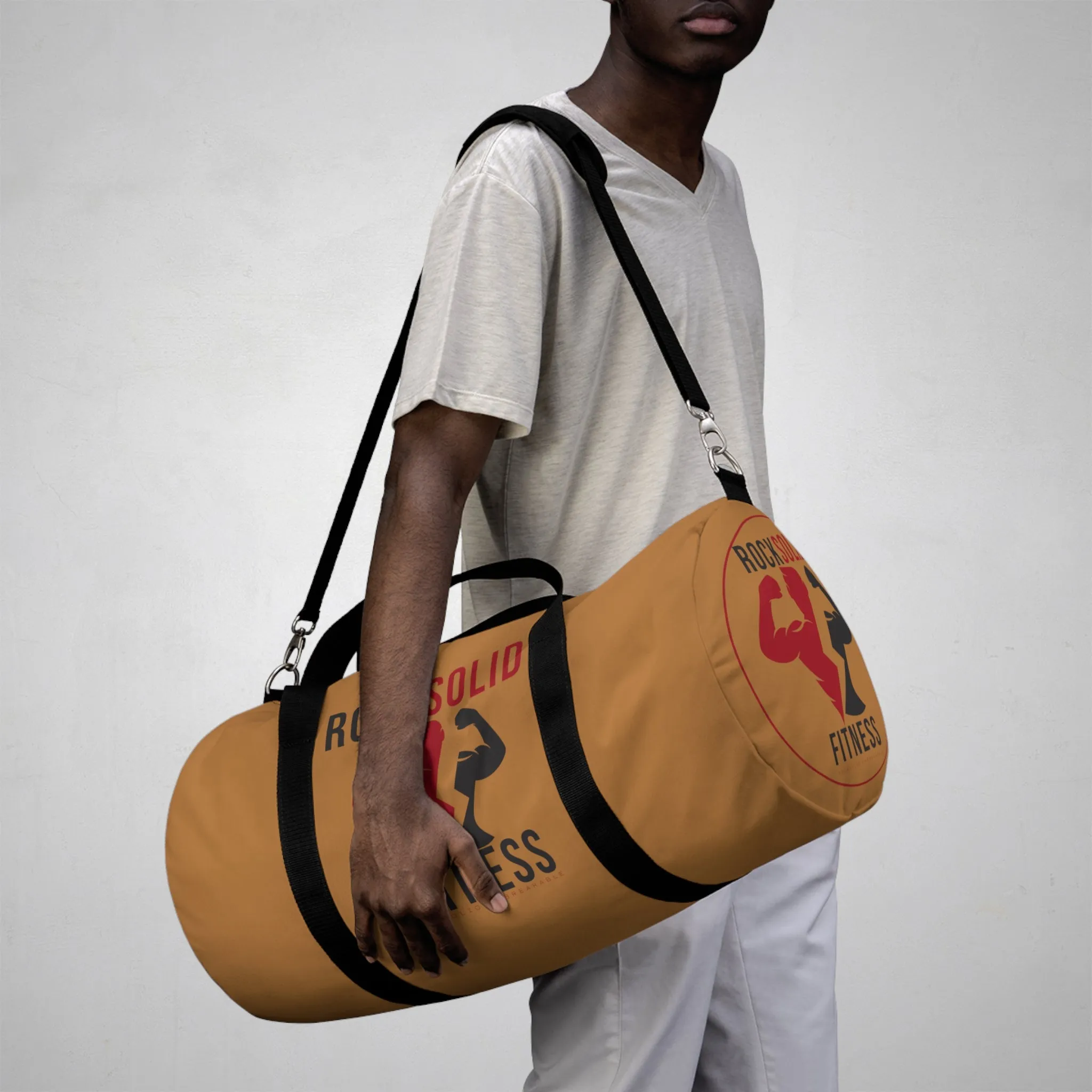 RockSolid Fitness Duffel Bag | Brown | Oxford Canvas | Original Logo